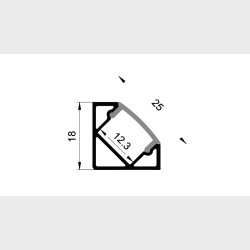 Alu-profile 45 incl cover, 2 meter x 19x19