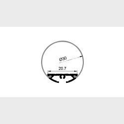 Alu-profile incl. round cover , 2 meter x 30