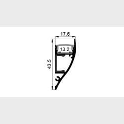 Alu-profile for 12mm tape, 2 meter x 18x45mm
