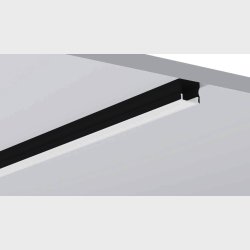 Alu-profile for 12mm tape, 2 meter x 17x15, Black