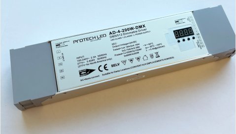 DMX Driver, in 230v, 4ch. out 24V, 200W max total