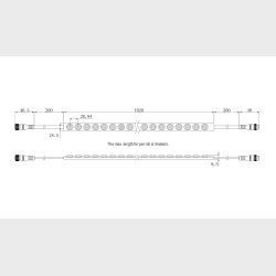 Wall washer W6500k, 20&deg;x45&deg;, 18w/m, 48Led/m, IP68
