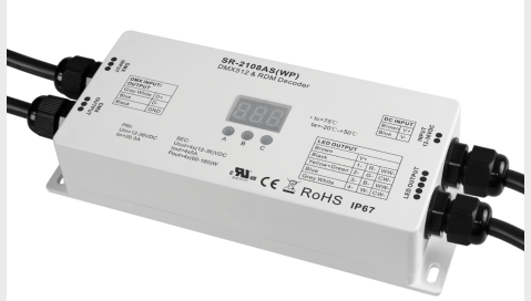 Driver 4CH, 5A/ch, DMX RDM 12-24V (60/120W ch) IP67 