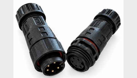 5-pin male/female for round cable 5-12mm